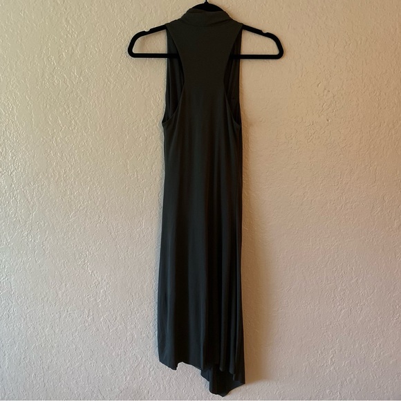Helmut Lang Vortex Deep Cowl Dress Size XS Deep Green Knee Length Minimal Draped - Picture 6 of 8